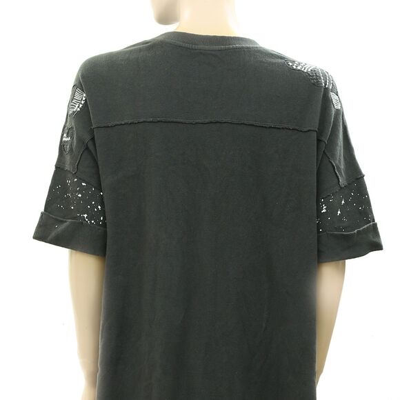 Free People We The Free Howlin' Tee Tunic Top Graphic Printed Studded XL 283874 - Picture 9 of 9